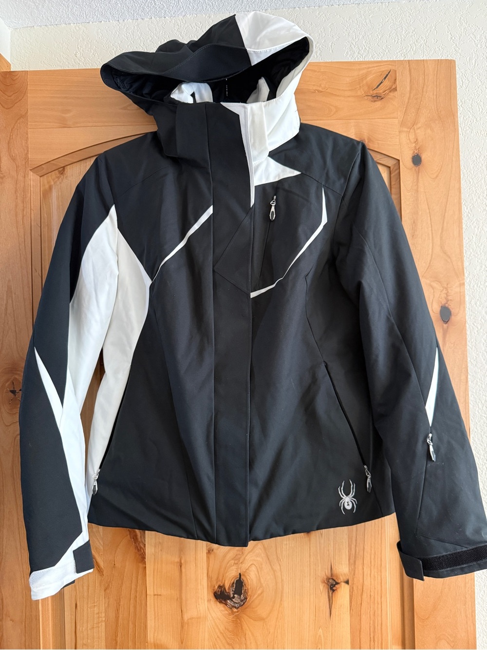 Spyder Black and White Women's Ski Jacket with Hood